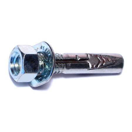 Midwest Fastener Wedge Anchor, 3/8" Dia., 2" L, Steel Zinc Plated, 100 PK 07541